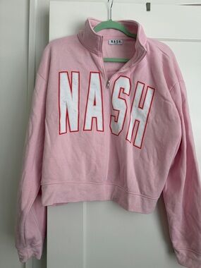 NASH Women's Pink Quarter-Zip Pullover Turtleneck Sweater
